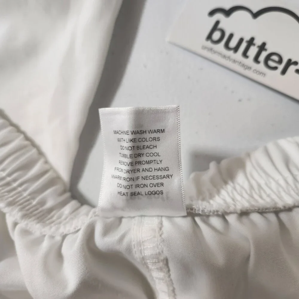 SOLD*****butter soft white scrub pants / flared leg workwear bottoms - Picture 4 of 12